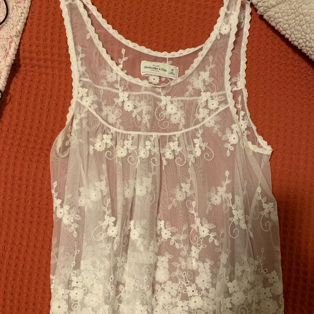 White see-through tank top